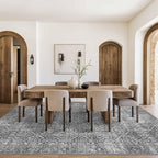 Latte&Fog 8x10 Area Rugs for Living Room, Large Vintage Grey Washable Rug - Image 5