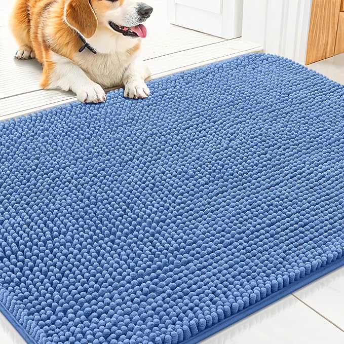 Smiry Dog Door Mat for Muddy Paws 30x20, Absorbent Dirt Trapper, Non-Slip by Smiry