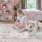 DCX Purple Floral 2x6 Runner Rug, Washable Rug - Image 8