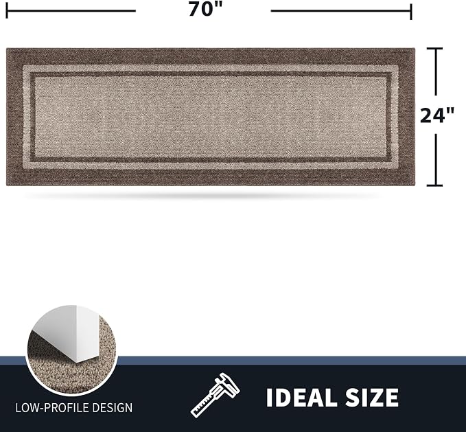 PURRUGS Dirt Trapping Door Mat 24" x 70", Non-Slip Machine Washable Entryway Rug - Image 2
