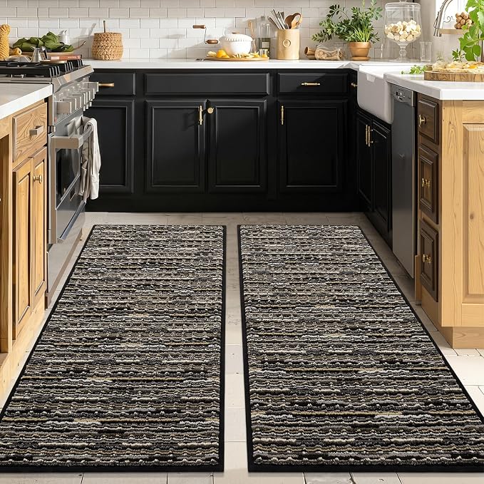 Kitchen Rugs Sets of 2-Non Slip Kitchen Mats by BSICPRO