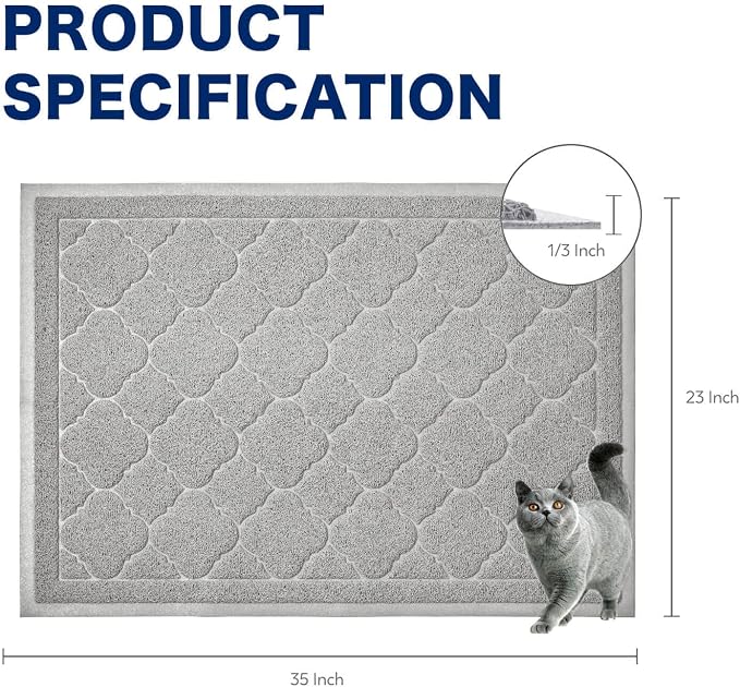 WePet Cat Litter Box Mat, Kitty Premium PVC Pad, Durable Trapping Rug, - Image 2