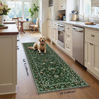 HEBE Washable Hallway Runner Rug 2'x 6' Non Slip Kitchen Rugs Runner, Low Pile - Image 2