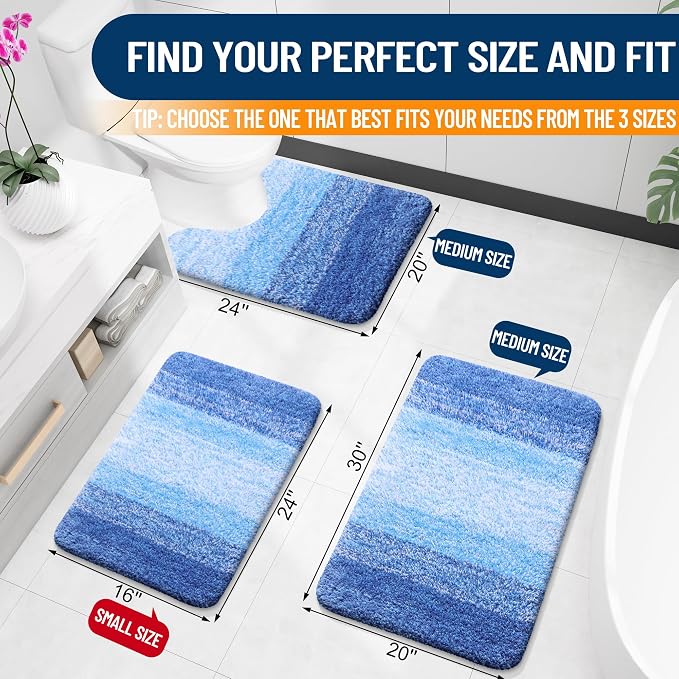 OLANLY Small Bathroom Rugs Mat 24x16, Extra Soft Absorbent Microfiber Bath Rugs - Image 2