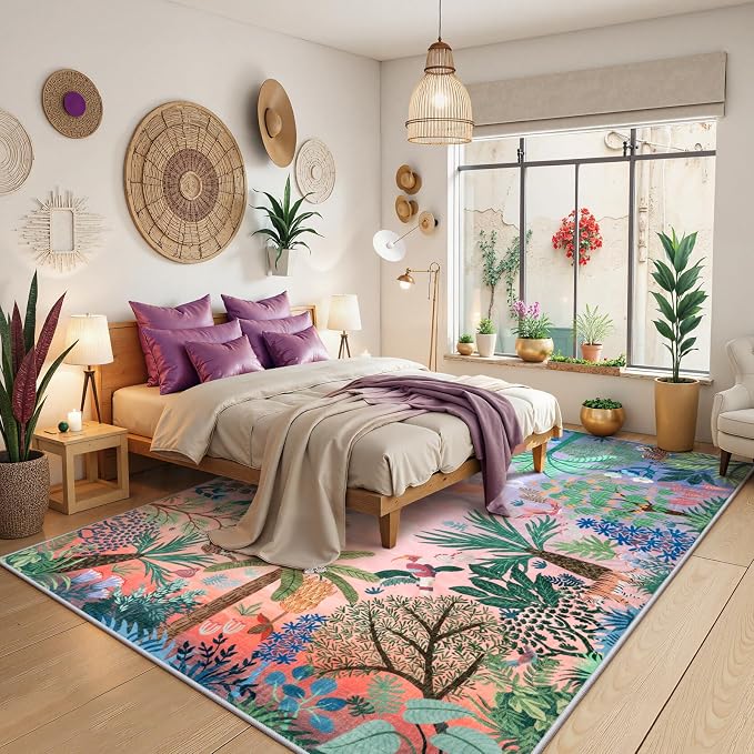 LIVEBOX Jungle Rug 9 x 12 Rug Purple Room Rugs - Image 2
