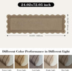 Scalloped Easy Jute 2x6 Kitchen Runner Rug, Washable Rugs - Image 2