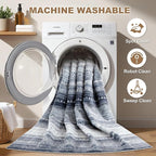 Nakagishi Area Rug Living Room Rugs: 7x9 Machine Washable Boho Large Neutral - Image 2