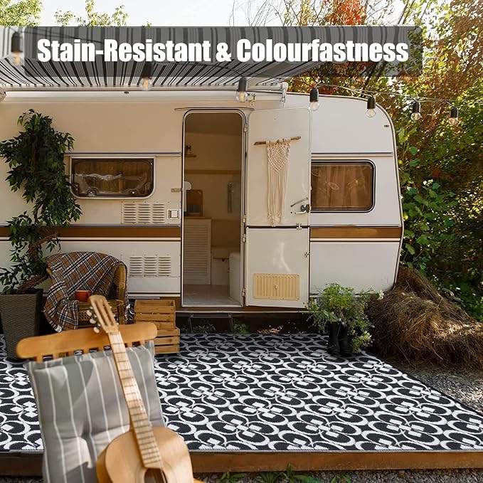 HUGEAR Outdoor Rug, Large Waterproof Outdoor Area Rug, Reversible Portable - Image 4