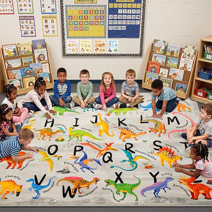 6x9 ABC Classroom Rug for Kids Playroom, Alphabet Rug by Unknown