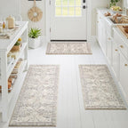 GRANNY SAYS Boho Kitchen Rug Sets of 3, Non Slip Washable Faux Wool Kitchen Mats by GRANNYSAYS