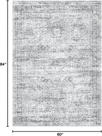 Soalmost 5x7 Area Rugs Gray Low Pile Indoor Washable Trendy Faded Style Rugs - Image 2