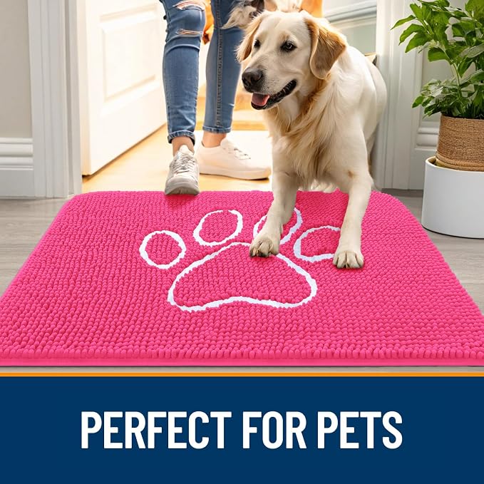OLANLY Dog Door Mat for Muddy Paws 30x20, Paw Print Design, Absorbs Moisture - Image 6