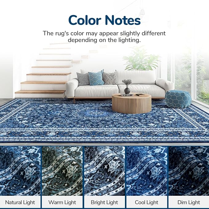 Lessymo Washable 8FT Round Area Rugs - Image 8