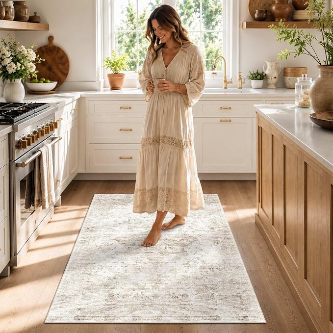 Rugxara 3x5 Washable Entryway Rug, Non Slip Boho Runner Rugs - Image 2