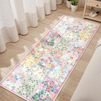 LIVEBOX Pink 2 x 6 Runner Rug for Hallways, Patchwork Washable Rug for Bedroom - Image 4