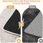 Area Rug for Living Room Bedroom: 6x9 White Soft Fluffy Shag Upgrade Non-Slip - Image 6
