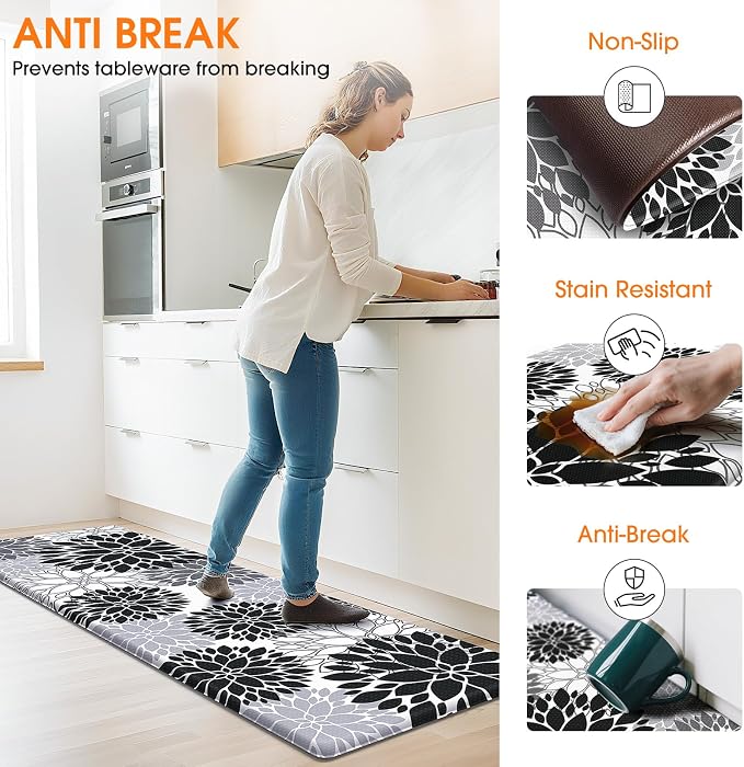 StepLively Kitchen Mats for Floor 2PCS, Anti Fatigue Mats for Kitchen Floor - Image 4