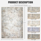 9x12 Area Rug Living Room Rug: Washable Modern Abstract Soft Thin Rug Indoor - Image 2