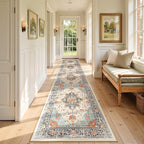 RELEANY Area Rugs Runner 2'x9' Washable Non-Slip, Floral Vintage Distress by RELEANY