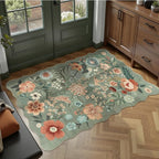 DCX Vintage Floral Rug 3x5, Washable Sage Green Rug - Image 2