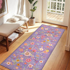 RELEANY Floral 2x6 Area Rugs Washable Print Boho Cute Carpet Non Slip Flower - Image 2