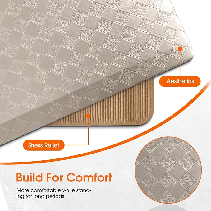 TranquilRelax 4/5 Inch Thick Anti-Fatigue Kitchen Mats 2Pcs, Cushioned Non-Slip - Image 6