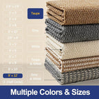 Faux Jute Area Rug 9'x12', Washable & Non-Slip, Taupe | 0.27" Low Pile Easy - Image 6