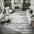 DCX Abstract Area Rug 8x10, Washable Gray Modern Rug by DCXWashableRug