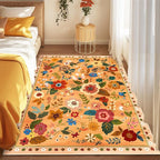 RELEANY Floral 4x6 Area Rugs Washable Print Boho Cute Carpet Non Slip Flower by RELEANY