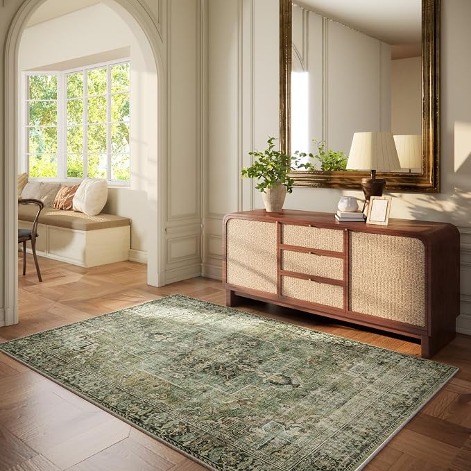 Machine Washable Throw Rugs for Entryway: Door Mat Indoor Entrance 3x5 Small - Image 2