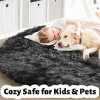 Amdrebio Tie-Dyed Dark Grey Round Area Rugs - Image 7