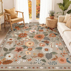 RELEANY Floral 4x6 Area Rugs Washable Print Boho Cute Carpet Non Slip Flower - Image 9