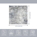 12x12 Extra Large Square Rug Modern Neutral Abstract Living Room Carpet - Image 2