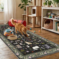 3x7 Washable Rug Runner, Non Slip Low Pile Hallway Cat Runner Rug, Stain by Puino