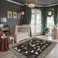 Black Living Room Rugs, Dogs Area Rugs 5x7 by WelcometoBabovid