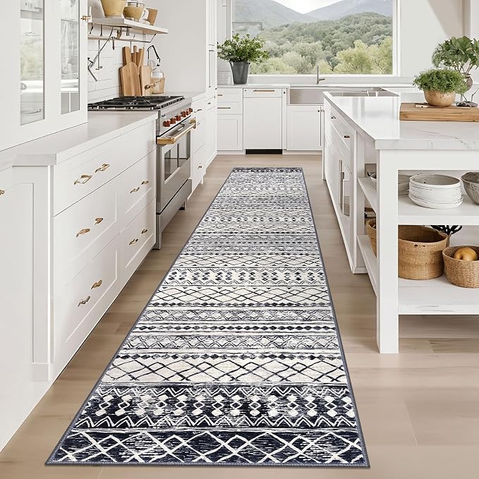 KUTA Boho Runners for Hallways 2.6x12 ft Moroccan Washable Runner Rug Non-Slip - Image 2