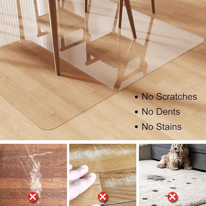 Crystal Clear Floor Mat 3×5ft, Upgraded Easy Flat Waterproof Vinyl Rug Cover - Image 4