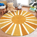Lahome Boho Round Area Rug - 5Ft Machine Washable Soft Round Bedroom Rugs - Image 6