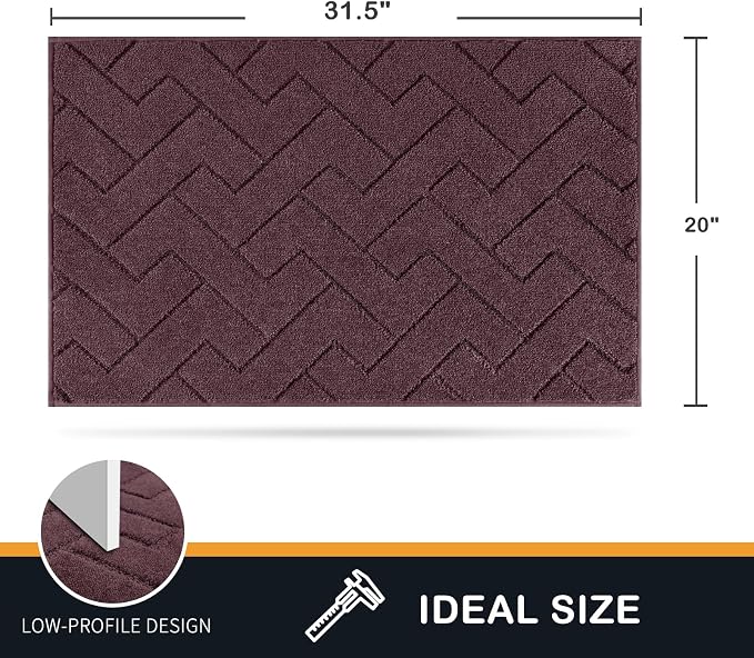 PURRUGS Dirt Trapping Door Mat 20" x 31.5", Non-Slip Machine Washable Entry Rug - Image 2