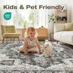 6x9 Area Rugs for Living Room, Washable Non Slip Vintage Distressed Stain - Image 4