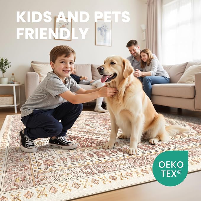 zesthome 9x12 Area Rugs for Living Room, Non-Slip Backing Washable Rugs - Image 7
