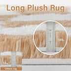 PureCozy 5x7 Area Rugs for Living Room Brown Soft Shag Checkered Large Rug - Image 2