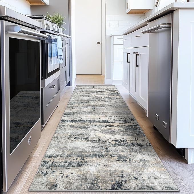 pmtsns Area Rugs 2x8 Runner Rug: Washable Hallway Rug Modern Abstract Neutral by pmtsns