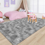 Fluffy 6x9 Grey Rugs for Bedroom Living Room Gray Area Rugs Soft Shag Shaggy - Image 8