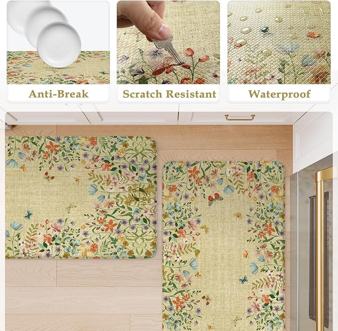 KIMODE Anti Fatigue Mats for Kitchen Floor 17"x47"+17"x29", Cushioned Kitchen - Image 6