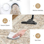 Yamaziot Washable Runner Rug, Stain Resistant Low Pile Distressed Carpet Runner - Image 6