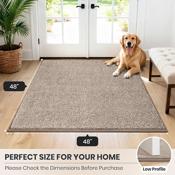 PURRUGS Dirt Trapping Door Mat 48" x 48", Non-Slip Machine Washable Entryway Rug - Image 8