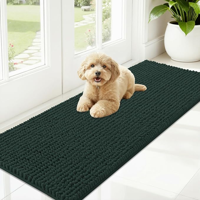 OLANLY Dog Door Mat for Muddy Paws 59x20, Ultra Absorbent Chenille Mud Doormat by OLANLY