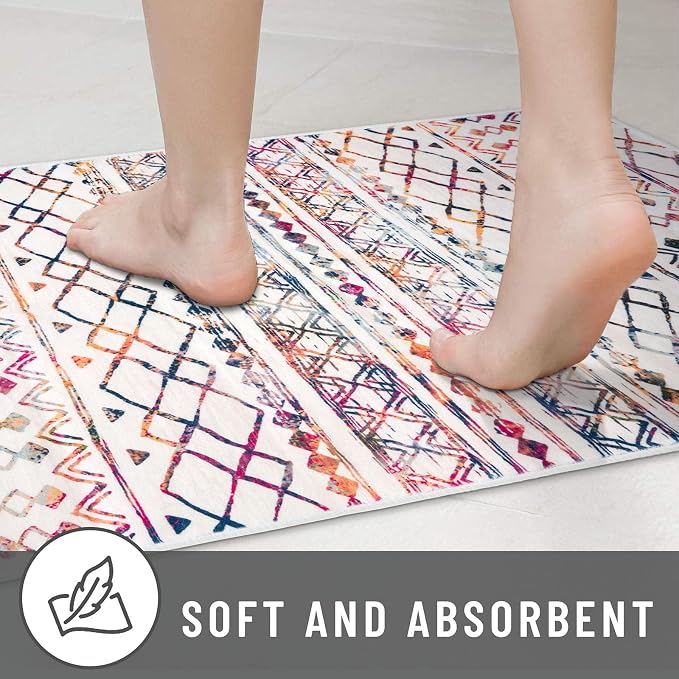 KUTA Boho Living Room Rug 8x10, Moroccan Multi-Color Washable Area Rugs Non Slip - Image 7