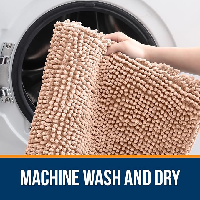 OLANLY Large Bathroom Rugs 40x24, Extra Soft Absorbent Chenille Bath Rugs - Image 5